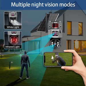 Cámara al aire libre Wifi inalámbrico 4G tarjeta Sim Solar 360 Cctv cámara de vigilancia de doble lente <span class=keywords><strong>Panel</strong></span> Solar Cámaras de monitoreo con alarma - Product Image 6