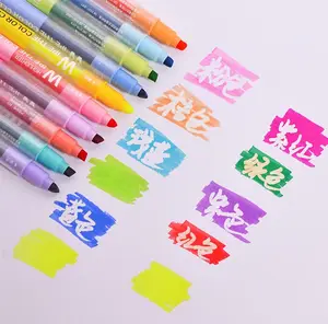 Ensemble de 6 stylos surligneurs effaçables à pointe <span class=keywords><strong>feutre</strong></span> <span class=keywords><strong>pastel</strong></span> pour papier et tissu, marqueur magique - Product Image 1