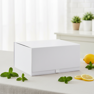 Caja Blanca Mate <span class=keywords><strong>para</strong></span> Ropa, Perfume o Cosméticos con Impresión de Logotipo en Lámina Dorada, Caja de Regalo <span class=keywords><strong>para</strong></span> Compras con Tapa y Cierre Magnético, Caja Pequeña - Product Image 6