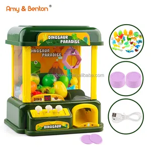 OEM Dinosaur Theme Cool Fun Mini Claw Machine Toy para Kids Arcade Game com som e iluminação