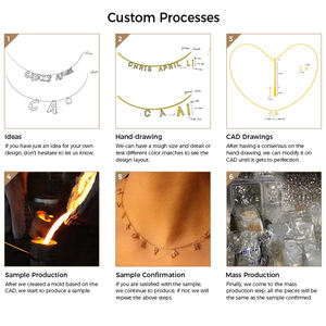 HRIS-collar de acero inoxidable chapado en oro personalizado, cadena con colgante de perlas, 316L - Product Image 6