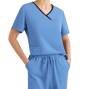 Personalizado bordado médico Scrubs Unisex lavable antiarrugas uniforme conjunto para uso en hospitales y salones - Product Image 3