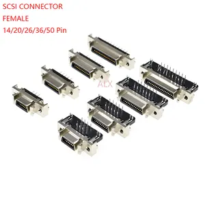 MDR controlador Servo conector SCSI HPCN ranura Tipo 14/20/26/36/50 pin macho y hembra 180 90 grados de ángulo recto a través de agujeros de pcb