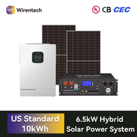 Kit solaire résidentiel 6,5 kW avec onduleur, batterie, modules solaires et système de stockage d'énergie