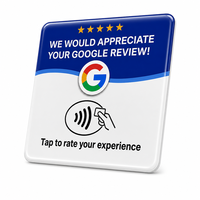 Carte NFC Google Review : Autocollant de table programmable avec URL, étanche, en époxy, 13,56 MHz, NTAG213, pour avis Google