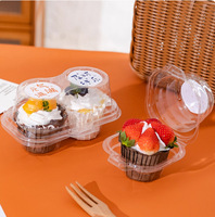 Boîte d'emballage pour cupcakes, transparente, individuelle, lot de 2, petite boîte blister pour desserts et mousses, pour emballage de muffins