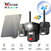 Caméra de surveillance solaire Wistino 9MP à trois objectifs et 360° °   Caméra de sécurité solaire avec détection de mouvement CCTV