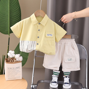 Bộ quần áo hè thời trang cho bé trai, áo + quần đùi, khuyến mãi nóng - Product Image 2