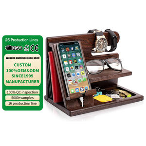 محطة لرسو السفن للهاتف من خشب الجوز الطبيعي من النوع القائم سهلة التركيب - Product Image 1