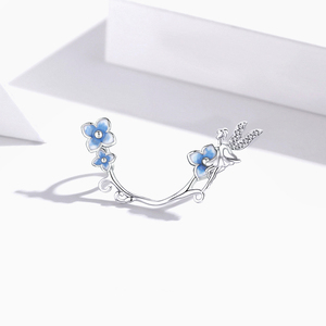 <span class=keywords><strong>100</strong></span>% 925 argent Sterling perle fleur fée pendentif à breloque avec Zircon Fit Original Bracelet collier pour femmes bijoux à bricoler soi-même BSC391 - Product Image 2