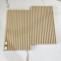 Panneau mural WPC de style moderne Panneau intérieur décoratif en fibre de bambou cannelé 3D Solution de conception graphique étanche à l'humidité