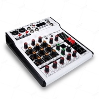 TNH Console de mixage professionnelle MIC-4H à 4 canaux, contrôleur DJ, console de mixage audio pour tableau de mixage DJ à effet 99 DSP intégré