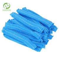 100 pièces de bonnets jetables en tissu non tissé élastique, transparents, pour la beauté et l'hôpital, type bouffant