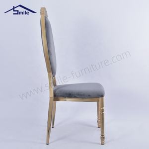 Nhung vải kim loại đồ nội thất khách sạn sử dụng ghế ăn sang trọng vải nhung Stackable tiệc cưới ghế - Product Image 2