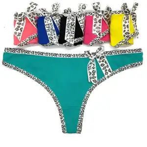 Yun Meng Ni New Arrival Sexy Leopard Printing Bands Underwear Girls Thongs