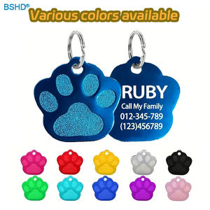 Blanco Geanodiseerde Gekleurde Aluminium Pet Tags Dog Paw Shape Dog Hanger Tag Voor Het Graveren Van Diy Ambachten - Product Image 2