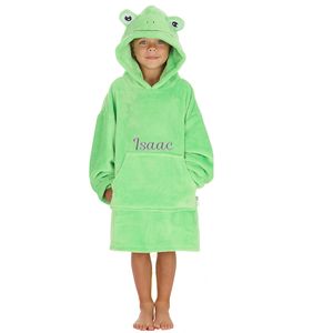 OEM ODM Personnalisable 100% Polyester Hiver Surdimensionné Polaire à Capuche Couverture pour Adultes Enfants Peluche Portable Hoodie Motif <span class=keywords><strong>Plaid</strong></span> - Product Image 1