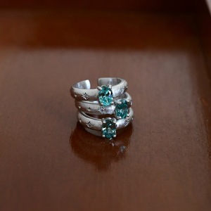 Bague en argent pur S925 Aurora Palaiba, design de niche, roue étoilée, diamant rose empilé, plaqué or 18 carats, diamant Papalacha à haute teneur en carbone - Product Image 2