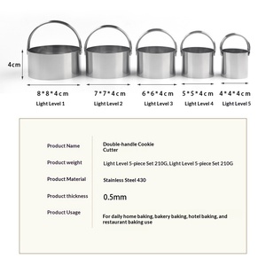 Olycoop Set Professionale di 5 Tagliabiscotti Rotondi in Metallo Ecologico con Manico - Product Image 4