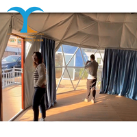 Résistance à la neige Camping extérieur Fenêtre en verre Igloo Maison Hôtel Resort Personnalisé Géodésique Pvc Dôme Tente pop Top Camper