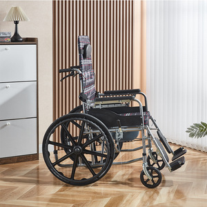 Silla de Ruedas Manual, Totalmente Reclinable, Plegable, Portátil, Sin Instalación, para Ancianos, Embarazadas y Personas con Discapacidad, Material de Acero al Carbono - Product Image 2