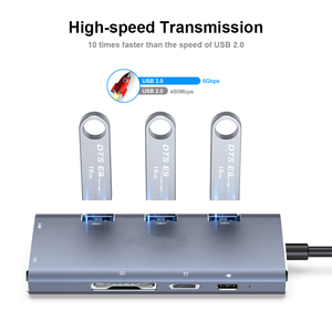 <span class=keywords><strong>10</strong></span> + Năm Nhà Máy Của Tốt Nhất Cross-Biên Giới Hot USB-C Để 8-Trong-1 Hub 3 * USB 3.0 4K Video HD Gigabit Ethernet SD Đầu Đọc Thẻ RJ45 Hub - Product Image 6