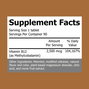 Comprimés de Vitamine B12 les plus vendus : favorisent des niveaux d'énergie sains, contribuent à maintenir un calme, et boostent la nutrition. - Product Image 2