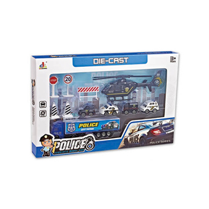 Conjunto de vehículos de ingeniería para niños, juguete de camión fundido a presión deslizante, juego de simulación de aleación fundido a presión, coche de <span class=keywords><strong>policía</strong></span>, juego de juguete - Product Image 5