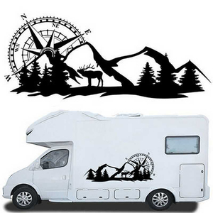 Juego de pegatinas de coche de aventurero de montaña, gráficos de brújula, SUV, Camper de campo traviesa, diseño DIY, decoración de estilo de carrocería de vinilo - Product Image 4