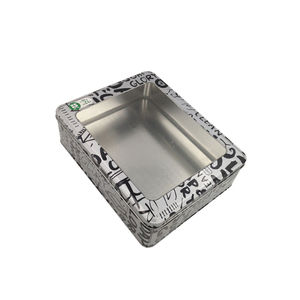 rectangular spice metal tin box with window, candy aluminium tin box soap boxes ,tin boxes for packaging