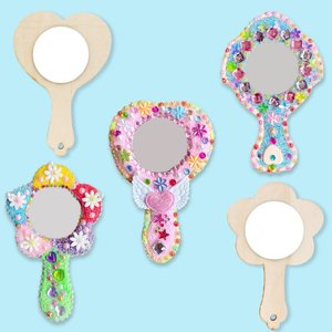 Kit <span class=keywords><strong>de</strong></span> décoration <span class=keywords><strong>de</strong></span> miroir en bois DIY <span class=keywords><strong>pour</strong></span> filles, ensemble créatif d'activités artistiques avec autocollants <span class=keywords><strong>de</strong></span> pierres précieuses scintillantes <span class=keywords><strong>pour</strong></span> cadeau d'anniversaire <span class=keywords><strong>pour</strong></span> enfants - Product Image 1