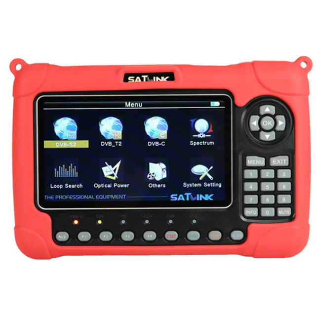 7Inch Spectrum Analyzer Satfinder ,DVB-S2+T2+C Combo Satellite Finder Meter Support H.265 (8bit)Satlink WS-6980