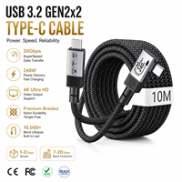 Câble USB C vers USB C LUNG KAY OEM 240W PD 3.1, cordon USB-C vers USB-C coudé à 90 degrés, 20 Gbit/s USB 3.2 Gen, câble d'affichage vidéo 4K HDR