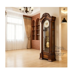 Orologio da Terra in Legno Massiccio per Nipoti, Grande Dimensione, Stile Vintage con <span class=keywords><strong>Pendolo</strong></span>, <span class=keywords><strong>Hermle</strong></span> Tedesco, Orologio al Quarzo da Terra, Stile Antico Francese - Product Image 1