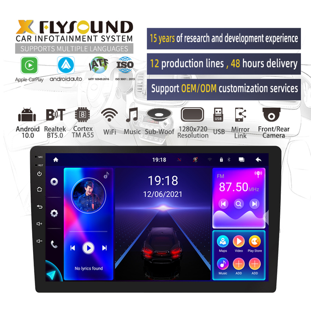 Flysonic 9 Inch 10.1 Inch 4G All Netcom Dashboard Universal Car Radio Built-in Gps Navigation Android Car Stereo for Toyota