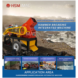 Trituradora de martillo de piedra móvil para motor diésel pequeño portátil HSM, precio para triturar Roca, oro, piedra caliza, mineral, Granito de vidrio - Product Image 2