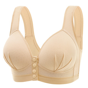 Soutien-gorge respirant sans armatures à fermeture frontale, rembourré doux, couvrant entièrement, pour personnes âgées, post-chirurgie, facile à enfiler, confortable, type bralette - Product Image 5