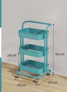 Carrello Organizzatore Mobile a Tre Ripiani in Acciaio al Carbonio Non Pieghevole, Tipo Verticale, Vendita Diretta dalla Fabbrica - Product Image 6