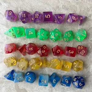 7pcs DND Dungeons And Dragons Rpg Acrylic Dice Custom Multi Color Polyhedral Plastic Dice Set