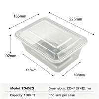 Boîte à lunch en plastique résistante au congélateur 16/24/28/32oz, anti-fuite, qualité alimentaire, approvisionnement en gros