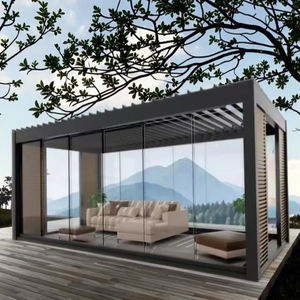 Pérgola inclinada moderna de cristal independiente con masaje para Villa Hotel, <span class=keywords><strong>piscina</strong></span> verde al aire libre para almacenes, pérgola de cristal independiente con masaje en el exterior de la marca - Product Image 4