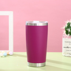 Gobelet isotherme moderne en acier inoxydable de 20 oz, anti-fuite, avec couvercle et paille, gravure laser, logo personnalisé - Product Image 6