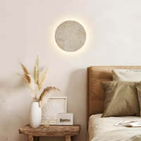 Vente en gros Applique murale décorative moderne en travertin jaune pour chambre à coucher Applique murale en travertin jaune de haute qualité, cercle de lune
