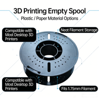 Bobina Vacía de Plástico para Impresión 3D, Capacidad de Carga de 1 kg, para Carrete de Filamento Estándar de 200 mm, para Impresora FDM de Filamento de 1,75 mm