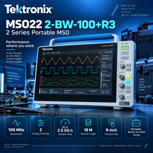 Osciloscopio de Señales Mixtas Portátil Tektronix MSO22 2-BW-100+R3, 100MHz, 2 Canales, 2.5GS/s, 10M de Longitud de Registro - Product Image 1