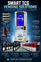 Distributeur automatique de cartes à collectionner à écran tactile 32 pouces avec roulettes, éclairage LED, SDK activé et gestion cloud, acceptant plusieurs modes de paiement