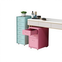 Armoire de rangement de bureau en acier, tiroirs commerciaux, armoire de classement, simplicité moderne, couleur contrastée, modèle avec serrure