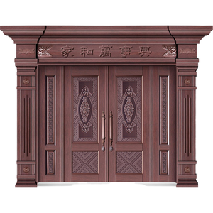 <span class=keywords><strong>Puerta</strong></span> Antirrobo de <span class=keywords><strong>Doble</strong></span> <span class=keywords><strong>Hoja</strong></span> de Acero Laminado en Frío para Entrada de Villa, Alta Resistencia, Impermeable, Duradera, Diseño Clásico - Product Image 1
