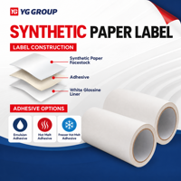 Vente Flash - Excellent Prix - Papier Synthétique PP Blanc Résistant à la Déchirure - Étiquettes Autocollantes PSA - Rouleau Jumbo - Fournisseur Original