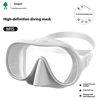 Songxin M15 Lunettes de plongée chic Lentilles anti-buée et anti-rayures Masque de plongée à bord en silicone liquide